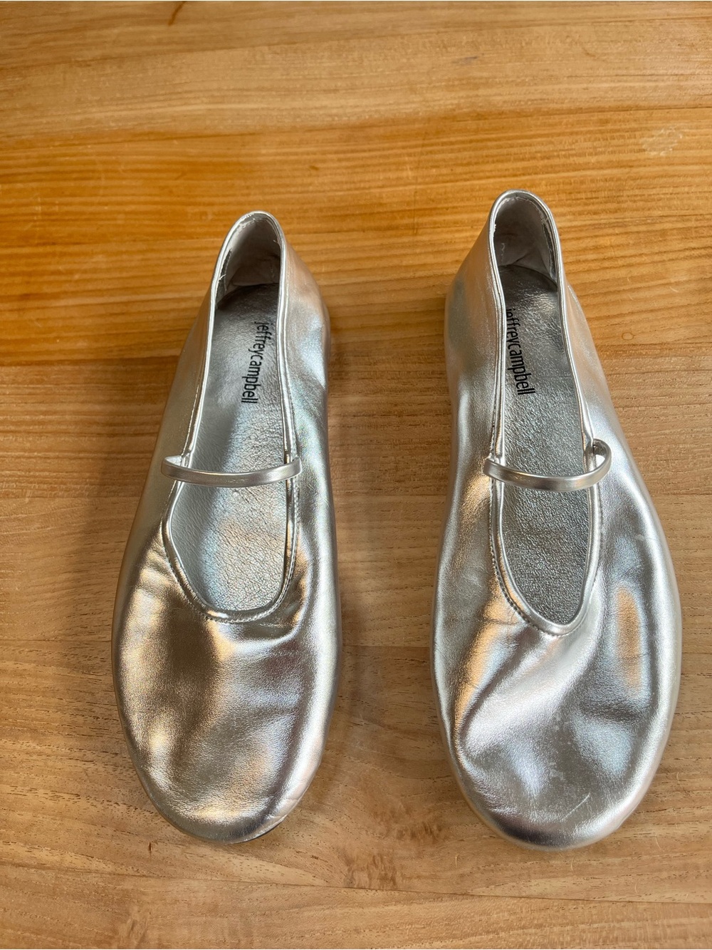Jeffrey Campbell x Anthropologie Dancerina Silver Mary Jane Ballet Flats - 8.5